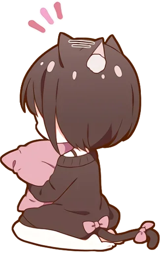 😒 Стикер «Куронеко тян Kuronieko Chan» для Telegram