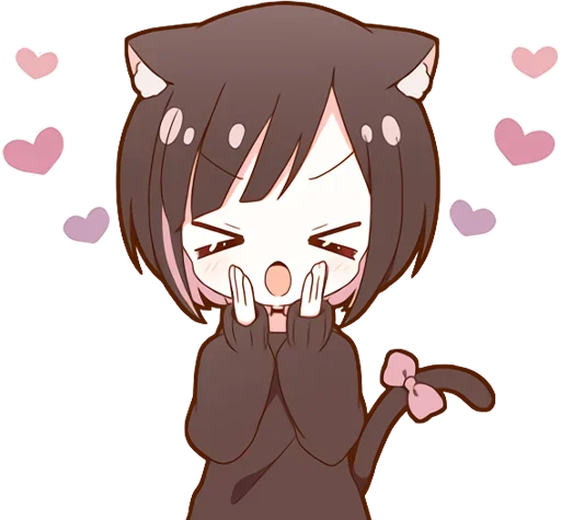 🥰 Стикер «Куронеко тян Kuronieko Chan» для Telegram