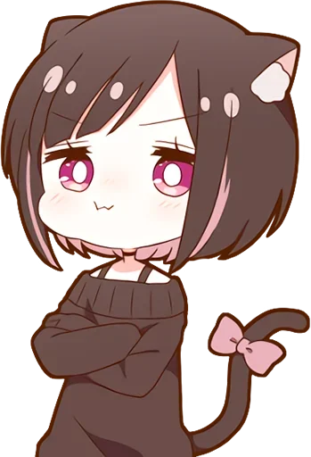 😊 Стикер «Куронеко тян Kuronieko Chan» для Telegram