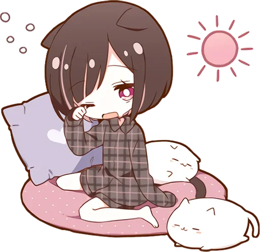 Стикерпак Куронеко тян Kuronieko Chan для Telegram
