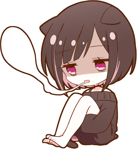 😱 Стикер «Куронеко тян Kuronieko Chan» для Telegram