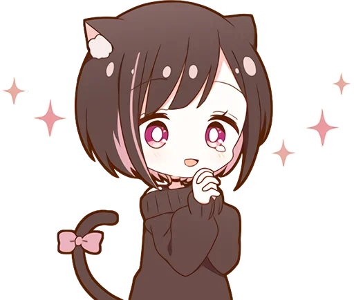 🤩 Стикер «Куронеко тян Kuronieko Chan» для Telegram
