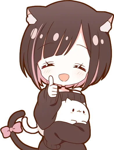 👍 Стикер «Куронеко тян Kuronieko Chan» для Telegram