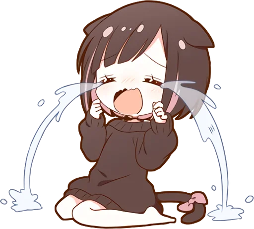 😭 Стикер «Куронеко тян Kuronieko Chan» для Telegram