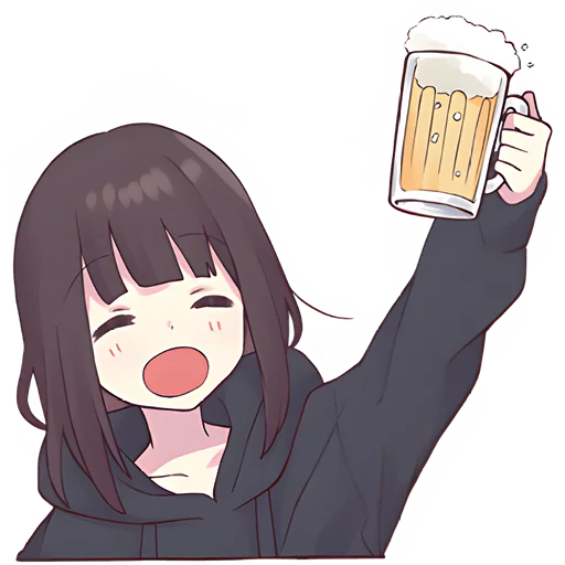 🍺 Стикер «Куруми-чан 6» для Telegram
