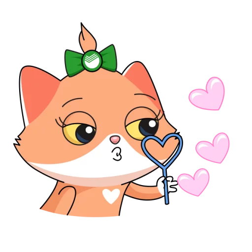 💕 Стикер «Сберкот и Куся» для Telegram