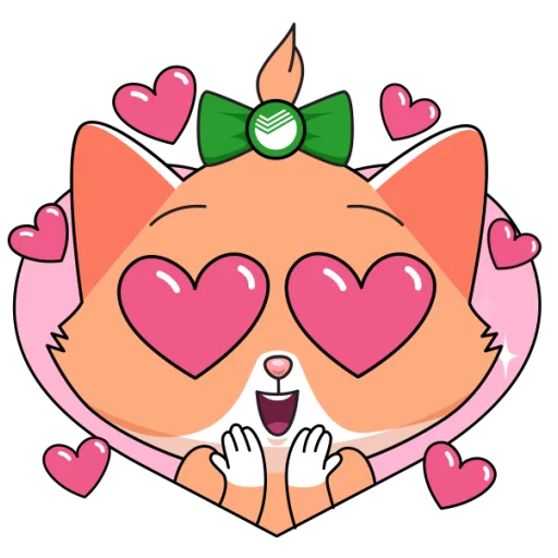 ❤️ Стикер «Сберкот и Куся» для Telegram