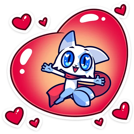 ❤️ Стикер «Кьюби без надписей» для Telegram
