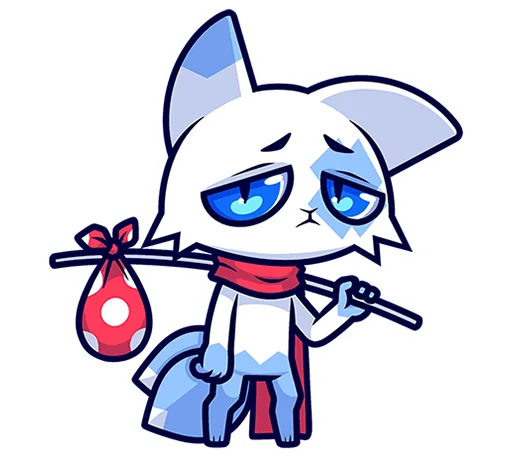 🐱 Стикер «Кьюби без надписей» для Telegram