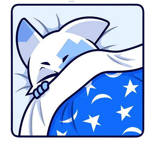 😴 Стикер «Кьюби без надписей» для Telegram