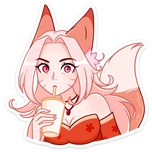 🥤 Стикер «Кицунэ Аи» для Telegram