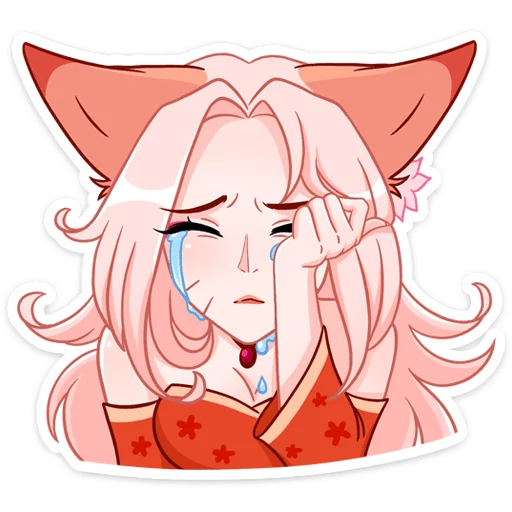 😭 Стикер «Кицунэ Аи» для Telegram
