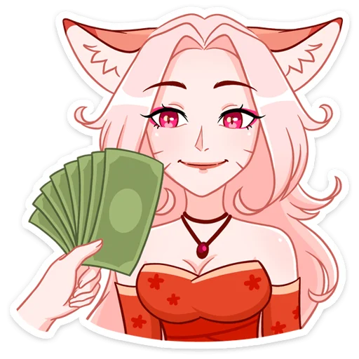 🤑 Стикер «Кицунэ Аи» для Telegram