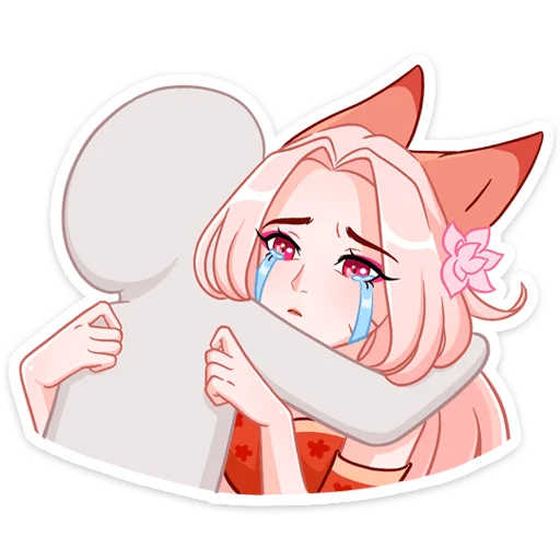 😭 Стикер «Кицунэ Аи» для Telegram