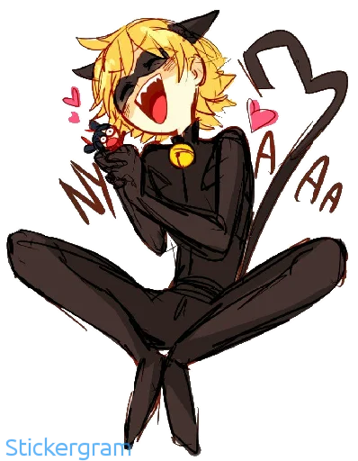 🥰 Стикер «Lady bug Cat noir» для Telegram