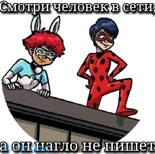 🙄 Стикер «Lady bug Cat noir» для Telegram