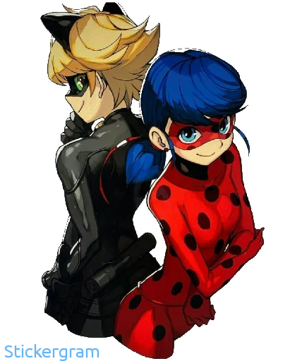🙂 Стикер «Lady bug Cat noir» для Telegram