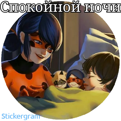 😴 Стикер «Lady bug Cat noir» для Telegram