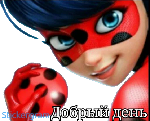 🌝 Стикер «Lady bug Cat noir» для Telegram