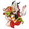🍑 Эмодзи «lady krampus» для Telegram