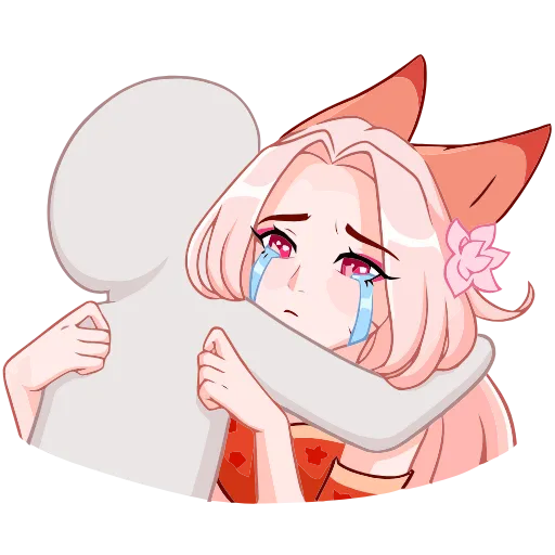 😭 Эмодзи «Кицунэ Аи» для Telegram