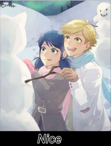 🥶 Стикер «Marinette and Adrien created» для Telegram