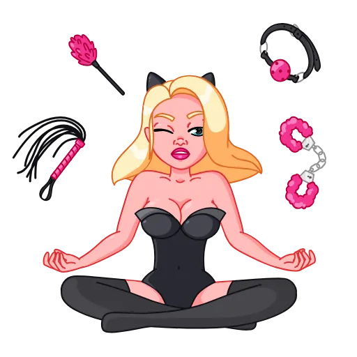 🧘‍♀️ Стикер «Lady Cat» для Telegram
