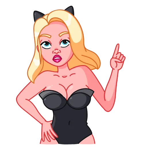 ☝️ Стикер «Lady Cat» для Telegram