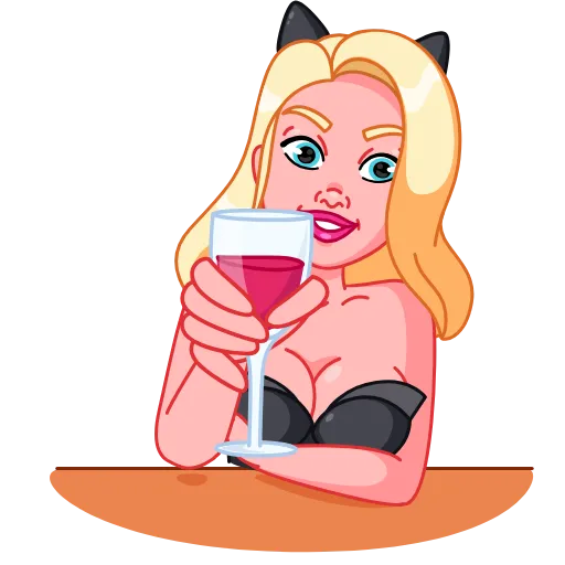 🍷 Стикер «Lady Cat» для Telegram