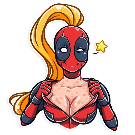 😉 Стикер «Lady Deadpool» для Telegram