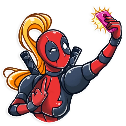🖕 Стикер «Lady Deadpool» для Telegram