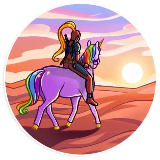 🦄 Стикер «Lady Deadpool» для Telegram
