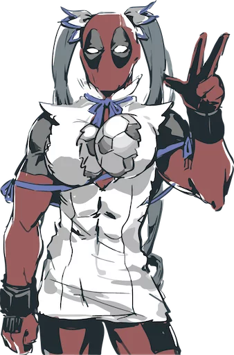 😜 Стикер «deadpoolftlady» для Telegram
