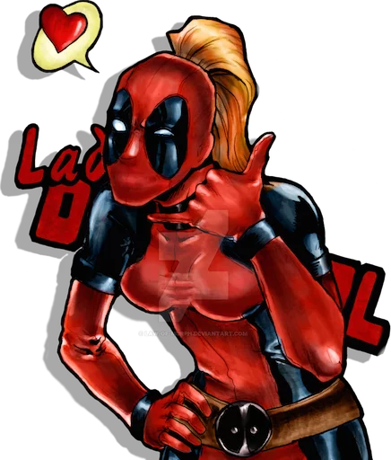 😜 Стикер «deadpoolftlady» для Telegram