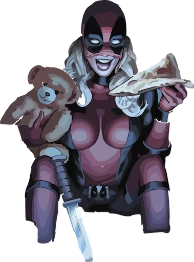 😈 Стикер «deadpoolftlady» для Telegram