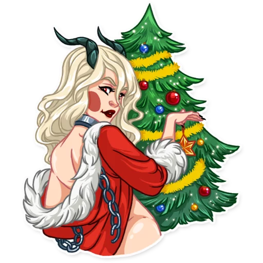 🎄 Стикер «Lady Krampus» для Telegram