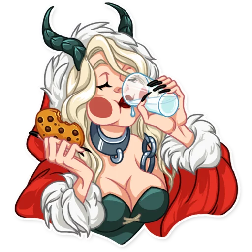 🥛 Стикер «Lady Krampus» для Telegram