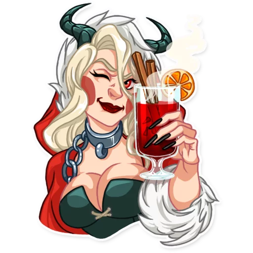 😉 Стикер «Lady Krampus» для Telegram