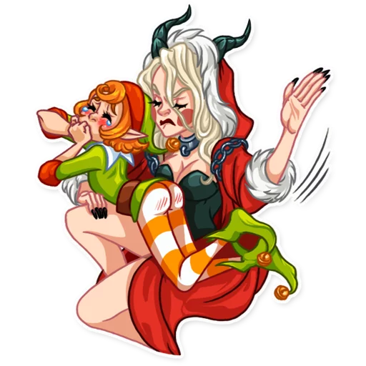 😡 Стикер «Lady Krampus» для Telegram