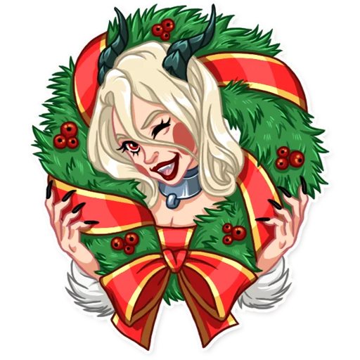 😉 Стикер «Lady Krampus» для Telegram