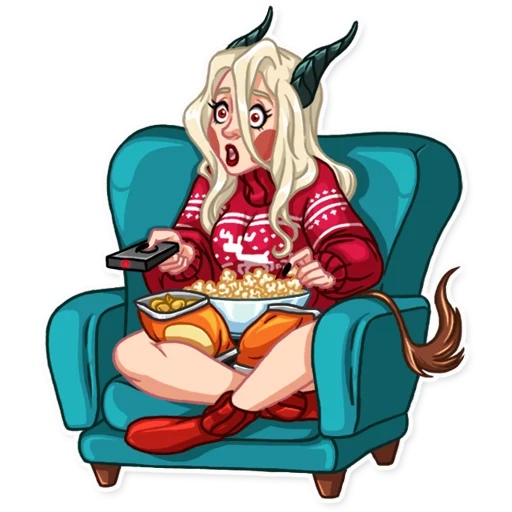 📺 Стикер «Lady Krampus» для Telegram