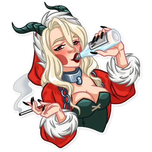 🍾 Стикер «Lady Krampus» для Telegram