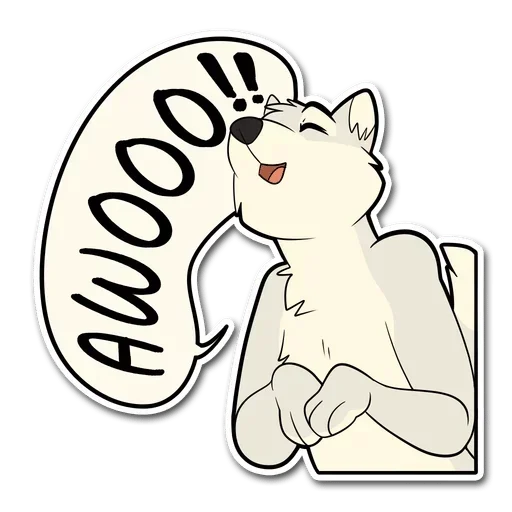 🥳 Стикер «Awooooo» для Telegram