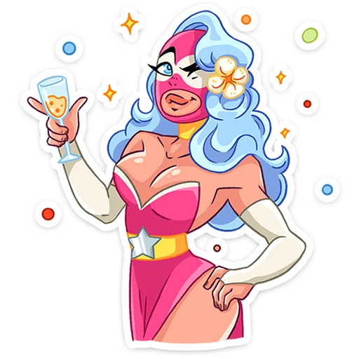 🥂 Стикер «Леди Сила» для Telegram