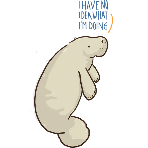 😶 Стикер «Lamentino the manatee» для Telegram