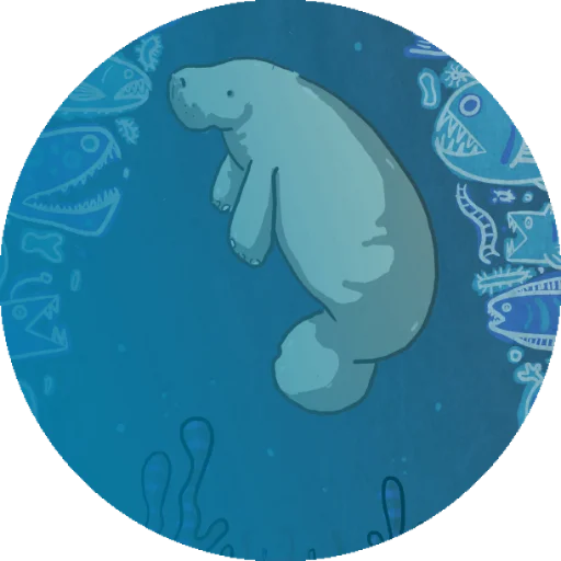 🦑 Стикер «Lamentino the manatee» для Telegram