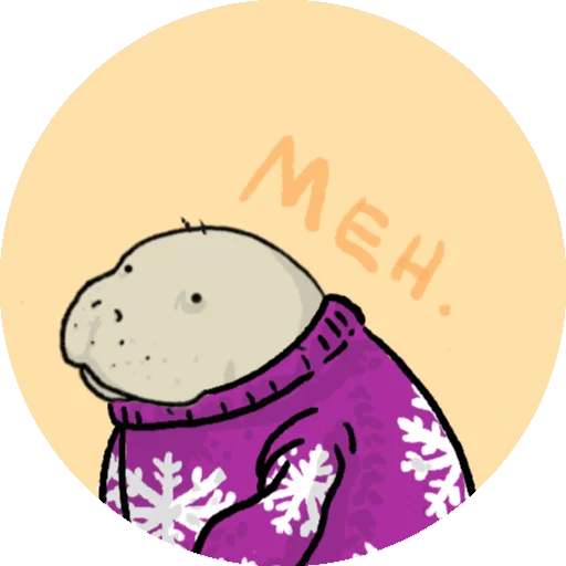 🧣 Стикер «Lamentino the manatee» для Telegram