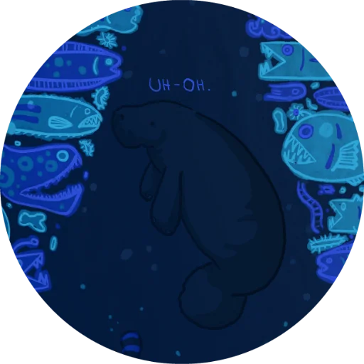 🦑 Стикер «Lamentino the manatee» для Telegram