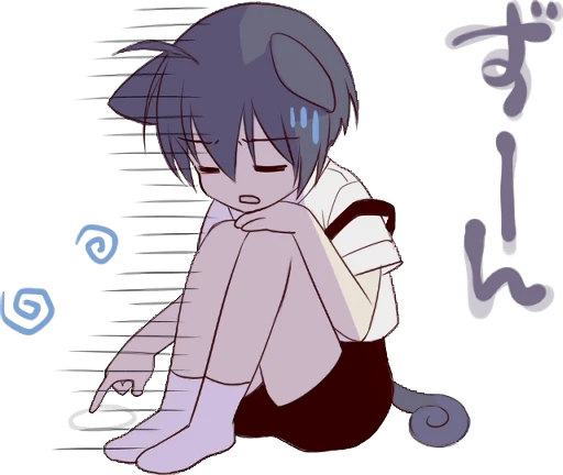 😞 Стикер «Boy of the Black Cat Animated» для Telegram