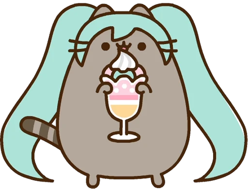 Стикерпак Hatsune Miku x Pusheen для Telegram